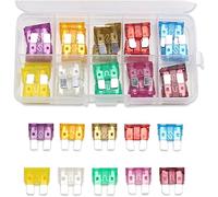 50PCS 3/5/7.5/10/15/20/25/30/35/40A AMP Standard ATO ATC Auto Car Mid-Sized Blade Fuse Assortment Kit Using for Car Protected circuits