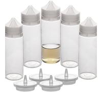 50Pcs 30ml -120ml Clear Dispensing Bottles Plastic Empty Squeeze Travel Dropper Bottles with Twist Top Cap Kit for Inks Oils Liquids, Essential Oils Paint Liquid Storage (30ML short style,White)
