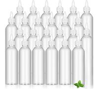50Pcs 30ml 60ml 100ml 120ml Clear Squeeze Bottles Plastic Squeeze Condiment Bottles with Sealed Caps, Small Dispensing Bottles with Funnels for Art Painting Oil Sauce Lotion (60ML,White lid)