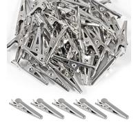 50Pcs 35mm Metal Alligator Clips 1.38in Test Crocodile Clips Clamps Cable Lead 1.38" Test Line Spring Clamps Assortment Kit for Laboratory Electric Testing Battery Test Lead Clamps