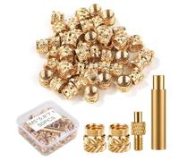50pcs 3D Printing Brass Nuts, M5x5.8x7.1mm Threaded Inserts Heat Set Insert Tip for M5 & 1 Welding Adapter Heat Embedment Knurled Accessories Parts Compatible with Weller SP40NUS and T18 Irons