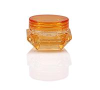 50PCS 3g 5g Small Empty Cosmetic Refillable Bottles Portable Travel Small Colorful Covers Clear Plastic Cosmetic Pot Jars With Lids For Face Cream Lip Balm Containers (5g,Orange)