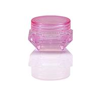 50PCS 3g 5g Small Empty Cosmetic Refillable Bottles Portable Travel Small Colorful Covers Clear Plastic Cosmetic Pot Jars With Lids For Face Cream Lip Balm Containers (3g,Pink)