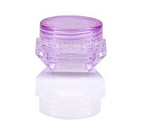 50PCS 3g 5g Small Empty Cosmetic Refillable Bottles Portable Travel Small Colorful Covers Clear Plastic Cosmetic Pot Jars With Lids For Face Cream Lip Balm Containers (5g,Purple)