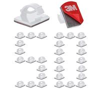 50pcs 3M Adhesive Cable Clips, Durable Cable Tidy, Cable Management Holder Wire Organizer Electric Adjustable for Office/Home/TV/Charger/Car/PC (White)