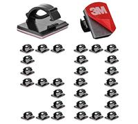 50pcs 3M Adhesive Cable Clips, Durable Cable Tidy, Cable Management Holder Wire Organizer Electric Adjustable for Office/Home/TV/Charger/Car/PC (Black)