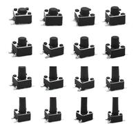 50PCS 4.5X4.5X3.5/3.8/4.5/5/6/7/8/9/10/12MM 4Pin DIP 12V PCB Tiny Button Tact Switch 260GF Momentary Tactical Push Button(4.5X4.5X10.5mm,Type1 4Pin DIP)
