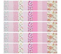 50Pcs 4 Inch Pink Charm Packs for Quilting Squares, Pink Themed Quilting Fabric with Floral & Pattern Designs Pre-Cut for Quilting, Sewing, and Craft Projects