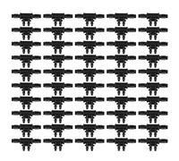 50PCS 4 - Way Drip Irrigation Connector, Barbed Tubing Fitting for 8/11mm to 4/7mm Hose, Glue - Free Irrigation Junction for Garden Farm Greenhouse Watering System