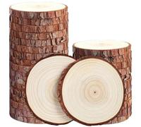 50pcs 5-6cm Round Pine Wooden Slices Unfinished Blank Hanging Board Drawing Display Ornaments Wedding Party Decor