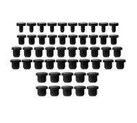 50Pcs 5 Sizes Black T-Shaped Solid Silicone Hole Plugs Replacement Rubber Tube Plug Waterproof Bottle Stopper 4-9.5mm Inner Diameter Reusable End Covers for Pipes Flower Pots