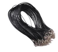 50PCS 50CM Necklace String Black Blue Purple Pink Leather Rope Cords For Necklaces Making Findings DIY Jewelry Accessories(Black)