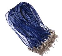 50PCS 50CM Necklace String Black Blue Purple Pink Leather Rope Cords For Necklaces Making Findings DIY Jewelry Accessories(Blue)