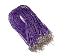 50PCS 50CM Necklace String Black Blue Purple Pink Leather Rope Cords For Necklaces Making Findings DIY Jewelry Accessories(Purple)