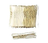 50Pcs 5cm Women's U Shaped Hairpins Waved Hair Clips Metal Bobby Pins Barrette Bridal Hair Pins Hairdressing Hairstyle Tools(50pcs Gold)
