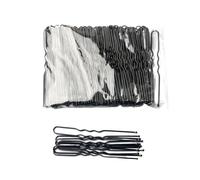 50Pcs 5cm Women's U Shaped Hairpins Waved Hair Clips Metal Bobby Pins Barrette Bridal Hair Pins Hairdressing Hairstyle Tools(50pcs Black)