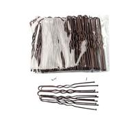 50Pcs 5cm Women's U Shaped Hairpins Waved Hair Clips Metal Bobby Pins Barrette Bridal Hair Pins Hairdressing Hairstyle Tools(50pcs Coffee)