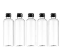 50Pcs 5ml 10ml 20ml 30ml 50ml 60ml 80ml 100ml 120ml Leak-Proof ClearJuice Bottles Plastic Bottle with Leak-Proof Lids, Reusable Drink Containers for Home Picnic Office Gifts (80ML,Black cover)