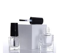 50PCS 5ML-15ML Empty Nail Polish Bottles Clear Glass Nail Varnish Bottles with Black Brush Cap Sample Container Vial Jar Nail Art for Making Your Own Nail Polish (5ML,Square bottle)