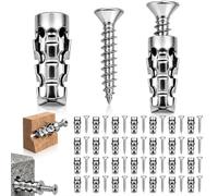 50Pcs 6×14mm Short Expansion Screw Set, Door Hinge Thread Repair Screws | Self Drilling Serrated Iron Expansion Screw,Heavy Duty Anchors and Screws for Cabinet Hinge Repair & Stripped Thread Repair