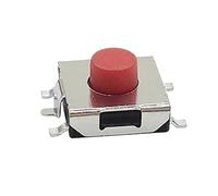 50PCS 6.2X6.2mm Height=2.5/2.7/3.1/3.4/3.7/4/4.3/5/5.5mm 5PIN SMD(SMT) Red Tact Button PCB Mounting Momentary Click(H 4MM)