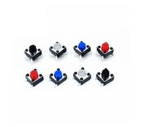 50pcs 6 * 6 * 5 mm Silicone Tact Switch Push Button DIP & SMD Switches 6x6x5 IDGTTLDF(Red,Flat angle)