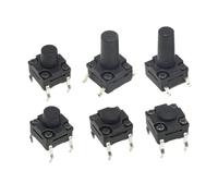 50Pcs 6×6mm Waterproof Type Tact Switch DIP SMD 4Pin 6 * 6 * 4.3/5/6/7/8/9/10/11/12/13mm Momentary Tactile Push Button(6x6x5 SMD)