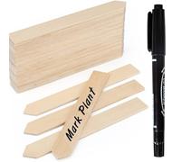 50PCS 6 Inch Wooden Plant Markers, UV-Resistant Vegetable Garden Labels, Waterproof Seedling Tags for Flowers, Herbs, Fruits & Outdoor Garden