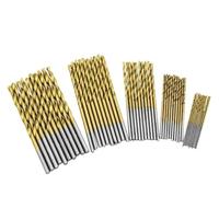 50PCS/60PCS/99PCS High-speed Steel Titanium-plated Twist Drill Bits Straight Shank Drill Bits(50pcs)