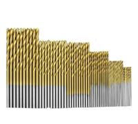 50PCS/60PCS/99PCS High-speed Steel Titanium-plated Twist Drill Bits Straight Shank Drill Bits(60pcs)