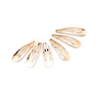 50pcs 6cm Golden Water Drop Hair Clips For Girls Metal Snap Clip Hairpins Barrettes Accessories
