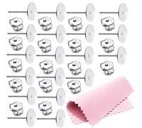 50pcs 6mm 925 Sterling Silver Flat Stud Earring Post with 50pcs 925 Sterling Silver Earring Backs for Jewelry Making, Sterling Silver