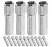 50Pcs 6mm Metal Cabinet Shelf Clips with Cap, Locking Support Pegs | Nickel-plated Iron Construction, Concealed Safety Cap, Polished Cylindrical Design, Secures Furniture Panels in Living Rooms
