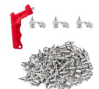 50Pcs 6mm Stainless Steel Running Shoe Spikes with Wrench - 1/4 Inch Track & Field Spikes for Sprinting, Jumping, Cross Country - Durable 6mm Replacement Spikes (Silver)
