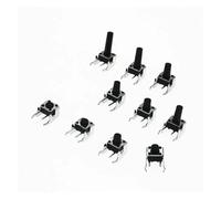 50PCS 6x6mm Tact Switch Push Button Switch 6 * 6 * 4.3/5/6/7/8/9/10/12mm Horizontal holder 4 Pin DIP Switch IDGTTLDF(6x6x7MM)
