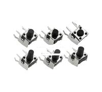 50PCS 6x6mm Tact Switch Push Button Switch 6 * 6 * 4.3/5/6/7/8/9/10/12mm Horizontal holder 4 Pin DIP Switch IDGTTLDF(6x6x6MM)