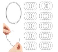 50Pcs 7.5cm Large Loose Leaf Book Binder Rings, Heavy Duty Nickel-Plated Iron, Rust-Resistant Metal Silver Keychain for Notebooks, Album, Index Cards, Documents, DIY Crafts & Recipe Organizers