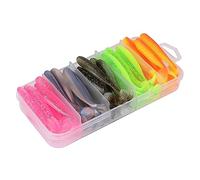 50Pcs 7CM Soft Plastic Lures with Storage Box T-Paddle Tail Lure Bionic Fishing Baits for Saltwater, Freshwater, Rivers, Sea