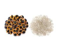 50pcs 8/10/12/14/16/18/20mm Eyeball Doll Accessories Black Multicolor Plush Safety Eyes Amigurumi for Toys DIY-Orange-14.0mm 50Pcs