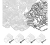 50pcs ABS Mirror Mounting Kit with Glass Fixing Clamp | Easy Install, Adjustable Angles, Secure Hold for Glass and Photos, Cabinet Door Use