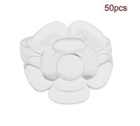 50Pcs ABS Nail Art Display Rings, Floral Design Nail Color Chart Practice Rings for Gel Polish Bottles, Salon Nail Technician Supplies (50 Pieces) (Rose transparent style)