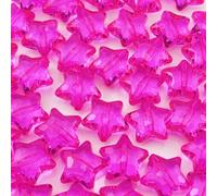 50pcs Acrylic Crystal Star Beads 20mm Star Shape Faceted Beads for Jewelry Making Bracelet Necklace Key Chains DIY Crafts(Hot Pink)