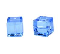 50pcs Adabele Austrian 6mm Faceted Cube Crystal Beads Light Sapphire Blue Compatible with Swarovski Crystals Preciosa 5601 SSC614