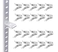 50Pcs Adjustable Cabinet Shelf Bracket Clips, Metal Shelf Bracket Clips, Shelf Pegs, Shelf Support Pins, Pilaster Shelf Support Clip for Metal Shelving (50, Silver)