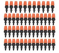 50PCS Adjustable Misting Nozzle Garden Sprinkler Irrigation System Watering Cooling Lawn Sprayer Black and Orange Plastic Compatible with 4mm/7mm Tubes