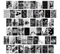 50PCS Aesthetic Picture for Wall Collage, 50 Set 4x6 inch, Collage Print Kit, Warm Color Room Decor for Girls Boys, Wall Art Prints for Room, Dorm Photo Display, VSCO Posters for Bedroom (Black White)
