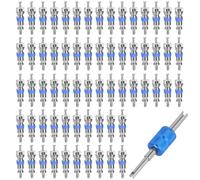 50pcs Air Conditioner Valve Core, Premium HVAC Valve Stem Core Replacements with Remover Tool, Practical Air Conditioner Removal Accessories Kit for R410/R32/R22 Refrigerant