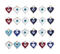 50pcs Alloy Heart Eye Pendant Charm for Jewelry Making and Crafts | Pretty Dual Sided Design, Hole Detail, for Anklets, Keychains, Gifts Random Color