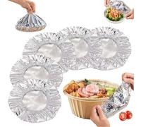 50PCS Aluminum Foil Insulation Cover - Reusable Insulated Aluminum Foil Food Covers For Fresh Keeping Heat Insulation,Elastic Aluminum Food Film For Kitchen Plates Bowls Food Storage (50PCS)
