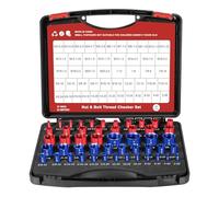 50PCS Aluminum Thread Checker Set Standard Metric Color Coded Gauges Portable Storage Case for Mechanics DIYer Projects Thread Size Identification Tool